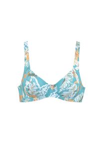 Sunseeker, Damen, B&uuml;gel-Bikini-Top &raquo;Suva&laquo; mit breiten Tr&auml;gern, aquablau-bedruckt, 36 - Cup G, Mit trendigem Tropendruck