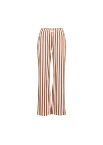 LSCN by LASCANA, Damen, Pyjamahose mit weitem Bein, braun-ros&eacute;gold-gestreift, 44/46 - N-Gr, Lange Pyjamahose mit elastischem Bund