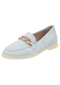 Remonte, Damen, Loafer &raquo;Elisabeth Hurley-Collection&laquo; , Slipper, Halbschuh, Businessschuh mit modischer Zierkette, hellblau, 40, Slipper mit kleinen 