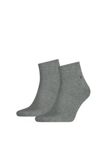 Tommy Hilfiger, Herren, Kurzsocken &raquo;TH MEN QUARTER 2P&laquo; 2 Paar, weicher, elastischer Rippenbund, klassisches Logo, middle grey melange, 47-49, 