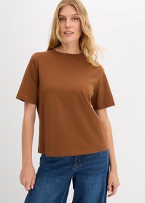 bonprix T-shirt z grubej bawełny organicznej, brązowy, 36/38