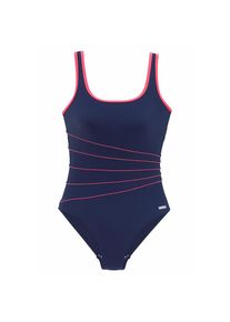 Lascana, Damen, Badeanzug mit Kontrastpaspelierungen und Shaping-Effekt, marine-hummer, 44 - N-Gr, Sportliche Optik