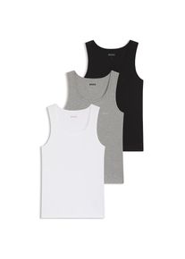 BOSS, Herren, Tanktop &raquo;3P RibClassic ONE&laquo; Ton in Ton Stickerei auf der Brust, Open Miscellaneous 980, XL, 3er Pack Tank Top von BOSS