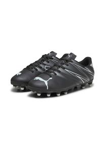 Puma, Damen, Fu&szlig;ballschuh &raquo;ATTACANTO FG/AG JR&laquo; mit dynamischem Grafikprint, mit Schn&uuml;rung, aus Synthetik, Puma Black-Silver Mist, 37,5, Fu&szlig;ballschuh 