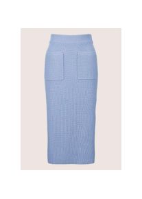 Madeleine Mode MADELEINE, Damen, Midirock &raquo;Strickrock Eleganter Strickrock mit Schlupfbund&laquo; Strickrock mit Schlupfbund, rauchblau, 48, Flie&szlig;ende Weite f&uuml;r k&uuml;hlen 