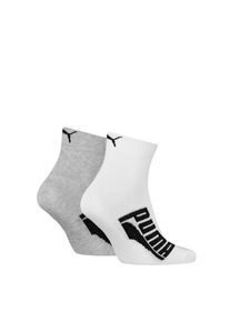 Puma, Herren, Kurzsocken &raquo; UNISEX BWT LIFESTYLE QUARTER&laquo; 2 Paar, mit gro&szlig;em Logoschriftzug, white / grey / black, 43-46, Unisex Quartersocks von Puma