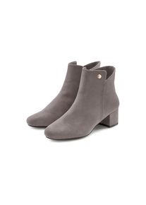 Lascana, Damen, Stiefelette &raquo;Sommerstiefelette&laquo; mit bequemen Blockabsatz, Ankle Boots, Stiefel VEGAN, hellgrau, 41, Bequemer Blockabsatz