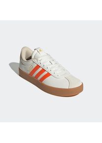 adidas Sportswear, Damen, Sneaker &raquo;VL COURT 3.0&laquo; inspiriert vom Design des adidas samba, Core White / Impact Orange / Gold Metallic, 38,5, Ein Sneaker