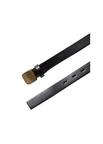 Calvin Klein Jeans, Damen, Lederg&uuml;rtel &raquo;CASUAL PLAQUE BUCKLE 20MM&laquo; mit gro&szlig;er Schnalle, Black/Tumbled Gold, 110, Lederg&uuml;rtel von Calvin Klein