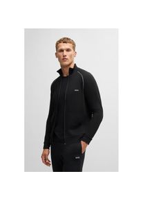 BOSS, Herren, Sweatjacke &raquo;Mix&Match Jacket Z&laquo; mit Kontrastnaht am &Auml;rmel, schwarz, L (52), Sweatjacke von BOSS Black Menswear