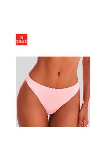 Petite Fleur, Damen, String Packung, 3 Stk. mit blumiger Spitze, rosa + wei&szlig; + schwarz, 44/46 - 3 Stk., Femininer String im attraktiven 3-er Pack