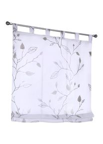 Kutti, Raffrollo &raquo;Bonnie&laquo; mit Schlaufen freih&auml;ngend halbtransparent, Polyester, Schlaufen, grau/taupe/offwhite, Obermaterial: 100% Polyester, 140 cm