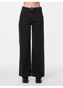 High-waist-Jeans Pieces "PCSELMA HW WIDE JEANS BL NOOS BC", Damen, Gr. 29, L&auml;nge 32, schwarz (schwarz denim), Denim/Jeans, Obermaterial: 99% Baumwolle, 1% Elasthan, unifarben, Jeans High-waist-Jeans