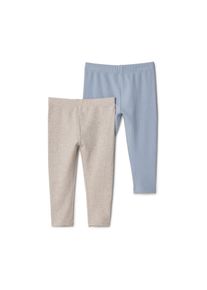 Tchibo - 2 gyerek bord&aacute;s k&ouml;t&eacute;sű leggings - kisgyerek - m&eacute;ret 74/80 - k&eacute;k