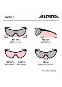 Alpina Sports	 Alpina Sports, Unisex, Sportbrille, 5W1NG Q (White Matt, Grey), Weiss