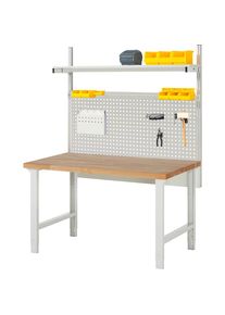 Werkbank mit Systemaufbau Serie 7000, mit Systemaufbau 1, BxT 1500 x 900 mm eurokraft pro