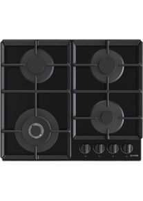 Gorenje Hob GTW641EB Gas on glass, Number of burners/cooking zones 4, Mechanical, Juodas, Kochfeld, Schwarz