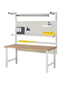 Werkbank mit Systemaufbau Serie 7000, mit Systemaufbau 4, BxT 2000 x 900 mm eurokraft pro