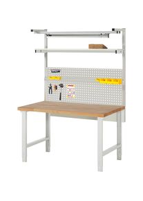 Werkbank mit Systemaufbau Serie 7000, mit Systemaufbau 4, BxT 1500 x 900 mm eurokraft pro
