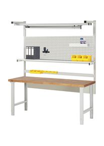 Werkbank mit Systemaufbau Serie 7000, mit Systemaufbau 4, BxT 2000 x 700 mm eurokraft pro