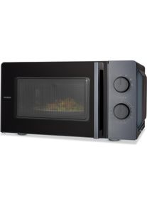 Medion Mikrowelle MD12211 mit Auftaufunktion und Timer, Mikrowelle, Schwarz, Grau