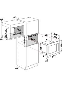 Whirlpool WMF200G Mikrowelle Integriert Kombi-Mikrowelle, Mikrowelle, Schwarz