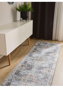 benuta Basic L&oslash;per George Blauw 80x240 cm Vintage