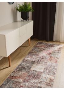 benuta Basic L&oslash;per George Veelkleurig/Bruin 80x240 cm Vintage,Lappeteppe