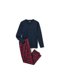 Tchibo - Pyjama - Herren - Gr. M - wei&szlig;/kariert
