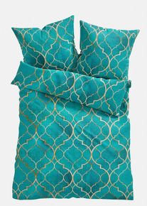 bonprix Lenjerie de pat din linou, albastru, 1x 80/80 cm, 1x 135/200 cm