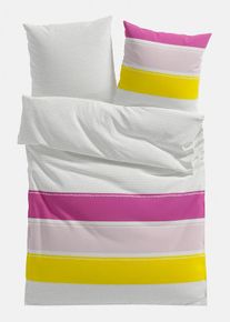 bonprix Lenjerie de pat cu design floral, alb, 1x 80/80 cm, 1x 135/200 cm