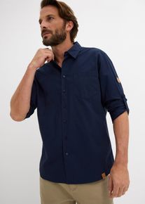 bonprix Langarmhemd aus Bio-Baumwolle in Regular Fit, blau, Gr.45/46 (XXL), Klassisches Langarmhemd im Regular Fit mit Kentkragen, &Auml;rmel krempelbar, aus 100% Baumwolle