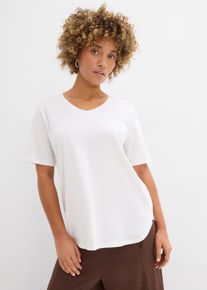 bonprix Femei Tricou lejer din bumbac organic, alb, 56/58
