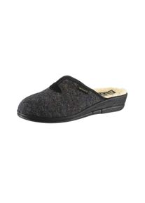 Fischer Dames Pantoffels in antraciet ,maat 38, Witt, 70% Wol, 30% Polyester