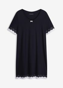 Nachthemd aus softem Viskose-Mix, schwarz, Gr&ouml;&szlig;e 40/42 (M), Viskose, bonprix