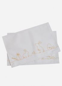 Tischset mit Hasen Druck (2er Pack), wei&szlig;, Gr&ouml;&szlig;e 45x30 cm, bonprix