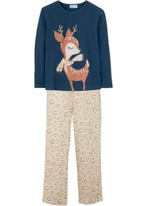 Pyjama aus reiner Bio-Baumwolle (2-tlg. Set), blau, Gr&ouml;&szlig;e 104/110, mit Baumwolle, bonprix