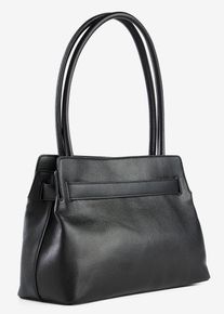 Handtasche mit Schnallendetail, schwarz, Gr&ouml;&szlig;e 26x35 cm, Vegan, bonprix