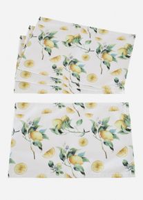 Tischset mit Zitronen Motiv (4er Pack), wei&szlig;, Gr&ouml;&szlig;e 30x45 cm, bonprix