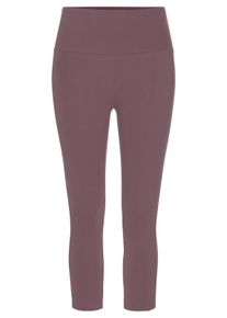 Lascana Dames Caprilegging in mauve ,maat 32/34, Witt, 95% Katoen, 5% Elastan
