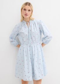 Minikleid aus reiner Baumwolle, blau, Gr&ouml;&szlig;e 40, mit Baumwolle, bonprix