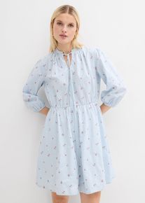 Minikleid aus reiner Baumwolle, blau, Gr&ouml;&szlig;e 40, mit Baumwolle, bonprix