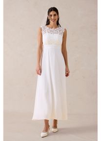Abend-Maxikleid mit Spitze, wei&szlig;, Gr&ouml;&szlig;e 40, bonprix