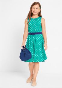 Jerseykleid aus reiner Bio-Baumwolle, gr&uuml;n, Gr&ouml;&szlig;e 128/134, 100% Baumwolle, bonprix