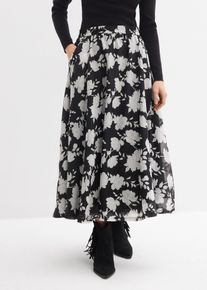 Maxirock, schwarz, Gr&ouml;&szlig;e 50, Viskose, bonprix