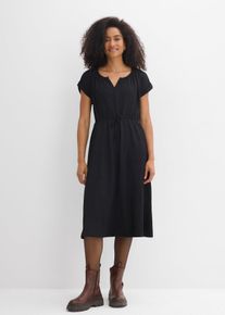 Jersey Kleid aus flie&szlig;endem Viskose-Mix, schwarz, Gr&ouml;&szlig;e 36/38 (S), Viskose, bonprix