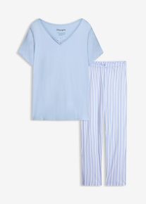 Pyjama aus softer Viskose, blau, Gr&ouml;&szlig;e 40/42 (M), Viskose, bonprix