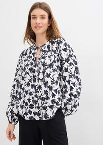 Bluse aus strukturiertem Crinkle, wei&szlig;, Gr&ouml;&szlig;e 36, bonprix