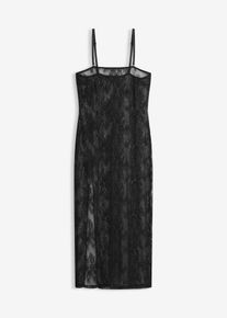 Spitzenkleid mit abnehmbaren Tr&auml;gern, schwarz, Gr&ouml;&szlig;e 48/50 (XL), bonprix