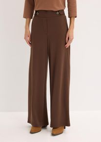 Jersey-Hose mit dekorativem Riegel, braun, Gr&ouml;&szlig;e 40/42 (M), bonprix